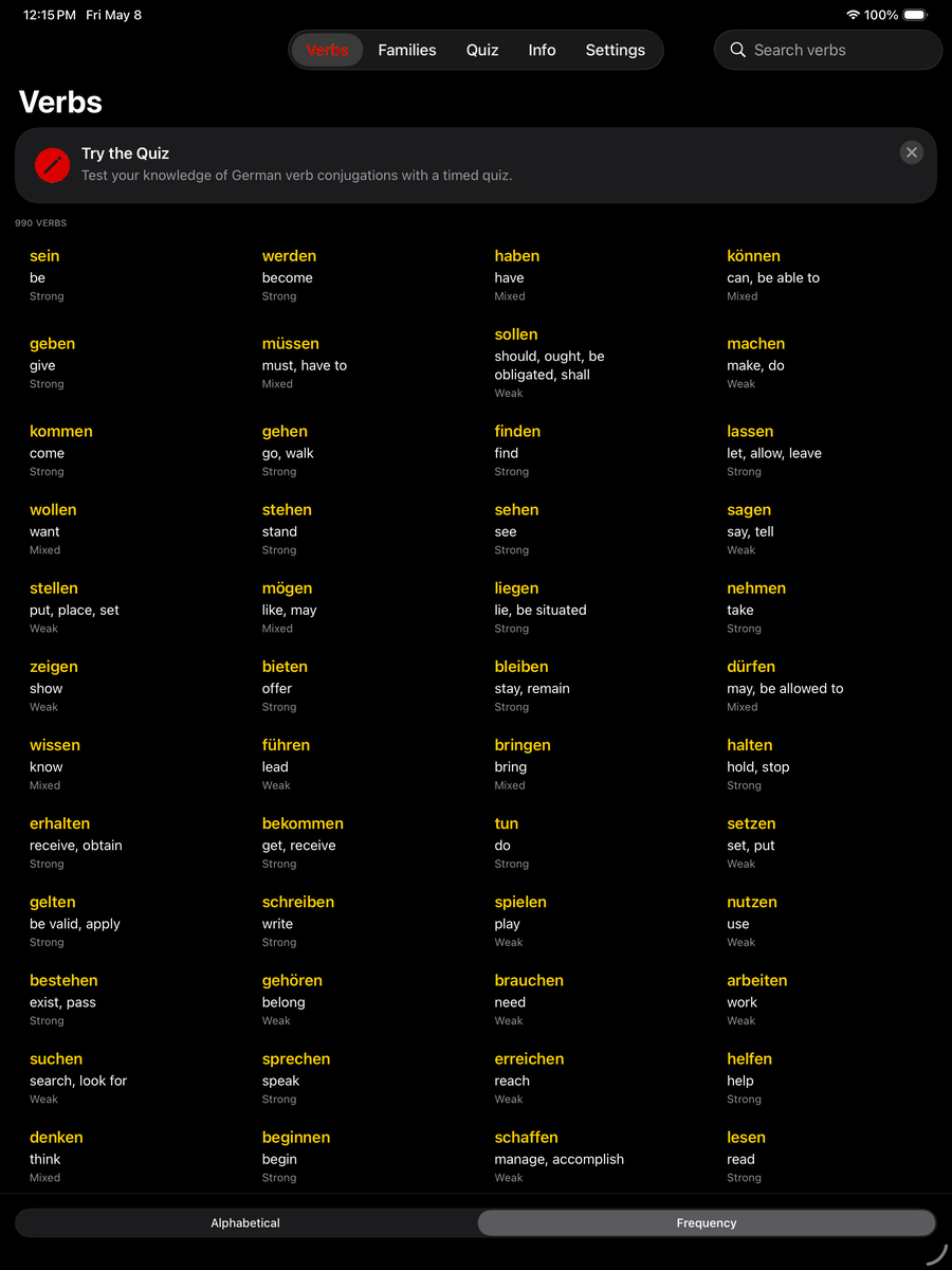 Verb browser — after