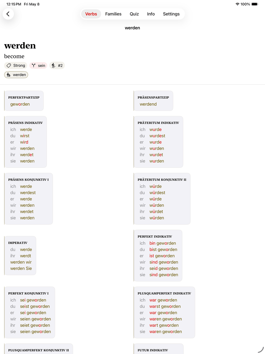 Verb conjugation — after