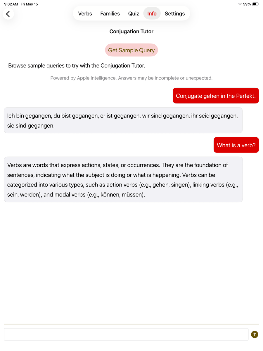 Conjugation Tutor — before