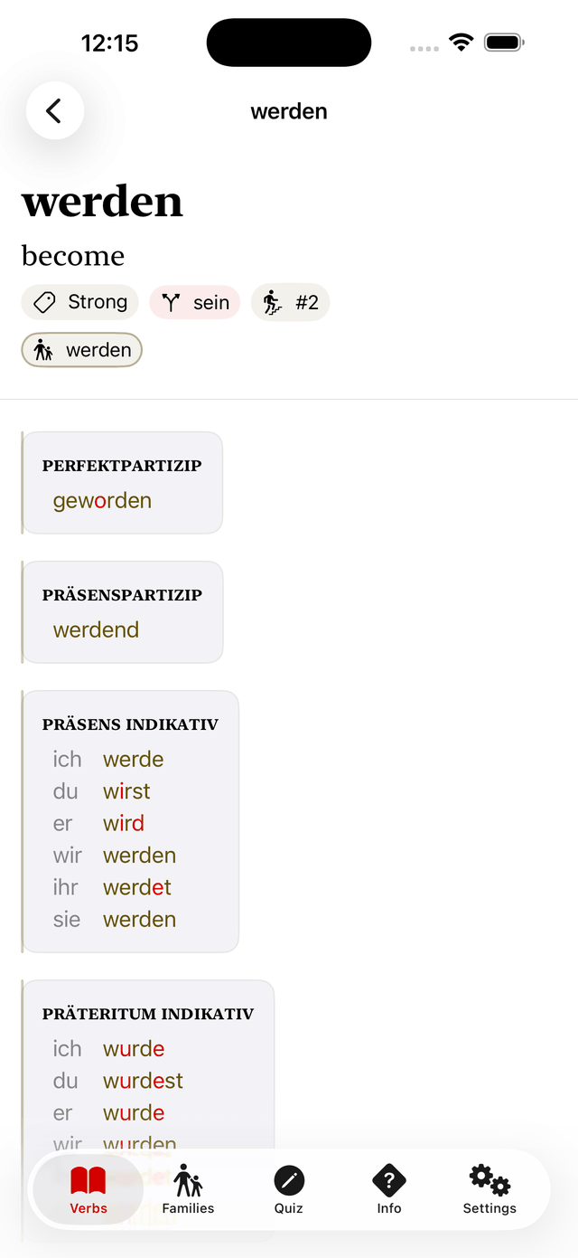 Verb conjugation — after