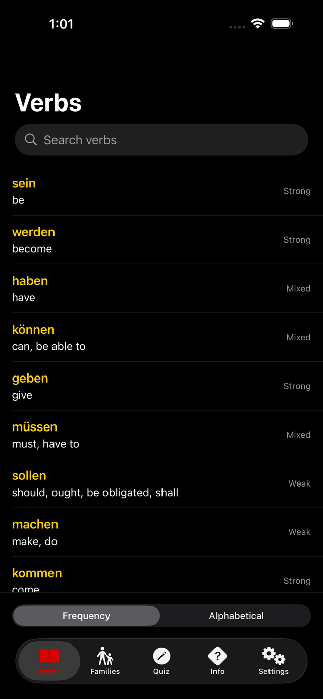 Verb browser — before
