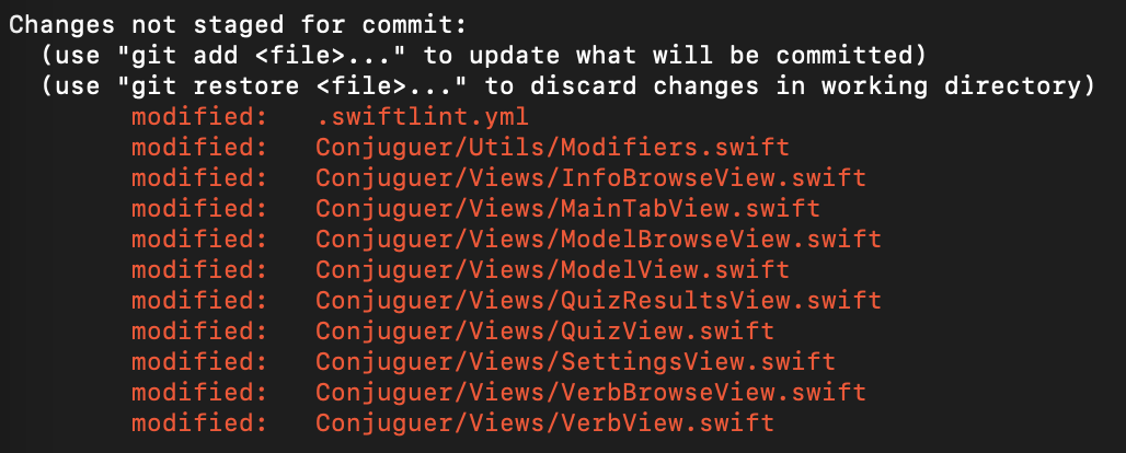 Git Status Showing Modified Files Git Status Showing Modified Files