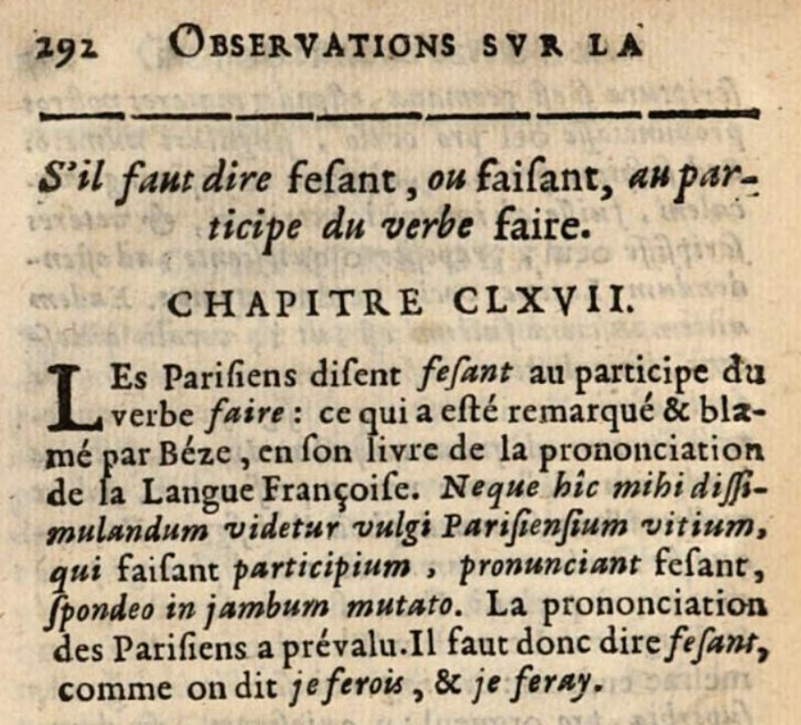 Observations De Monsieur Menage Sur La Langue Françoise, Courtesy of Google Books